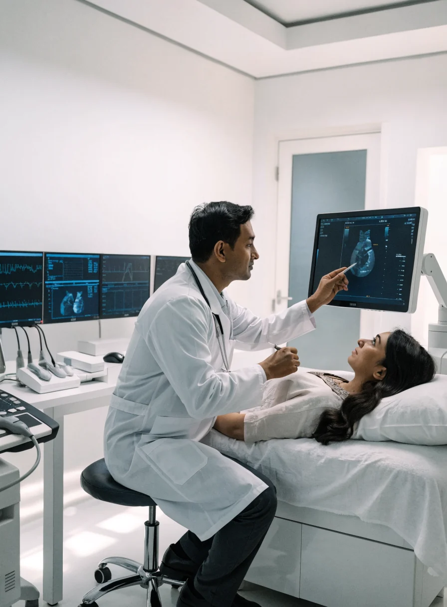 A cardiology room with ultrasound equipment