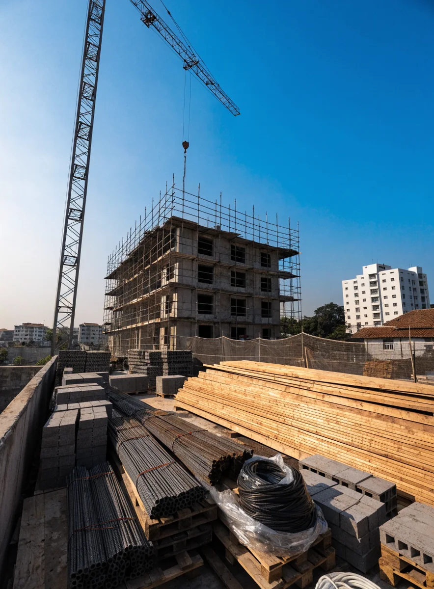 A building going up, with the tower crane